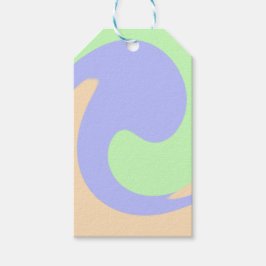 青い緑の流グラデーション体の大理石ボホのパタはっきりしたーン ギフトタグ