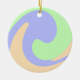 青い緑の流グラデーション体の大理石ボホのパタはっきりしたーン セラミックオーナメント