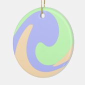 青い緑の流グラデーション体の大理石ボホのパタはっきりしたーン セラミックオーナメント (左)