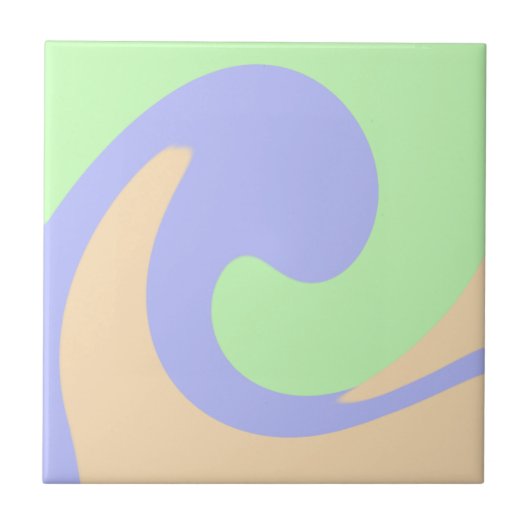 青い緑の流グラデーション体の大理石ボホのパタはっきりしたーン タイル (正面)