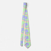 青い緑の流グラデーション体の大理石ボホのパタはっきりしたーン ネクタイ (裏面)