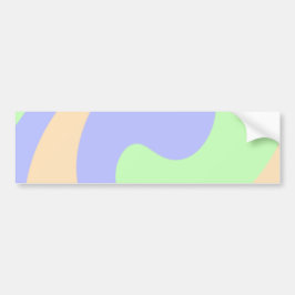 青い緑の流グラデーション体の大理石ボホのパタはっきりしたーン バンパーステッカー