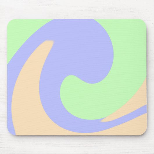 青い緑の流グラデーション体の大理石ボホのパタはっきりしたーン マウスパッド (正面)