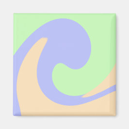 青い緑の流グラデーション体の大理石ボホのパタはっきりしたーン マグネット