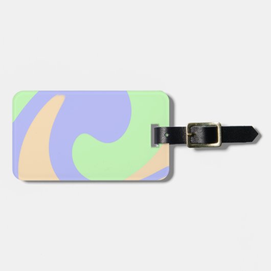 青い緑の流グラデーション体の大理石ボホのパタはっきりしたーン ラゲッジタグ (正面横)