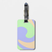 青い緑の流グラデーション体の大理石ボホのパタはっきりしたーン ラゲッジタグ (裏面縦)