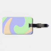青い緑の流グラデーション体の大理石ボホのパタはっきりしたーン ラゲッジタグ (裏面横)