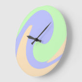 青い緑の流グラデーション体の大理石ボホのパタはっきりしたーン ラージ壁時計 (傾斜)