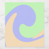 青い緑の流グラデーション体の大理石ボホのパタはっきりしたーン ワインラベル (シングルラベル)