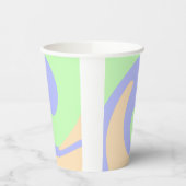 青い緑の流グラデーション体の大理石ボホのパタはっきりしたーン 紙コップ (左)