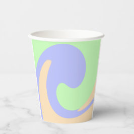 青い緑の流グラデーション体の大理石ボホのパタはっきりしたーン 紙コップ