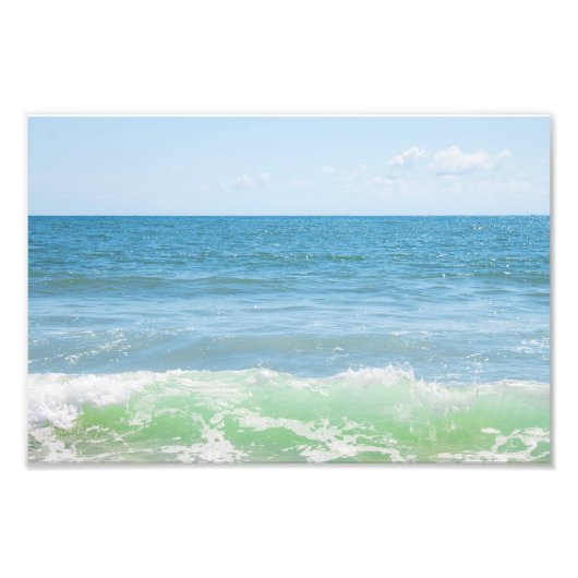 青い緑の海の平和な波 フォトプリント            (正面)