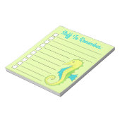 青い緑の海馬のリストを行う ノートパッド (回転)