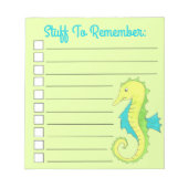 青い緑の海馬のリストを行う ノートパッド (正面)