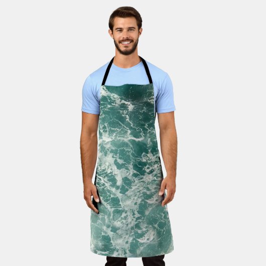 青い緑の海 エプロン (着用した状態)