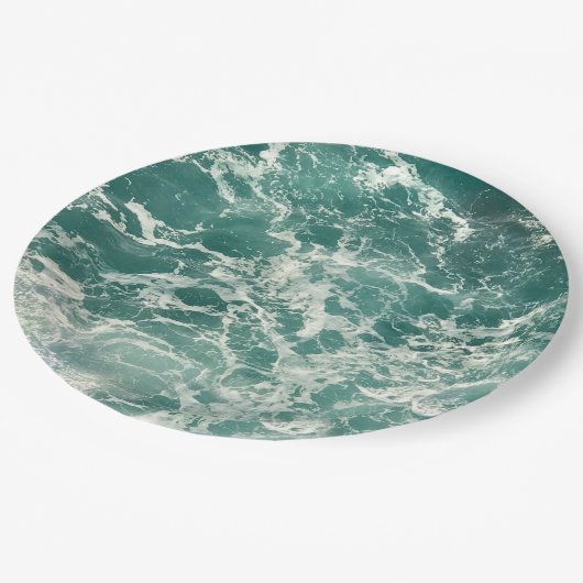 青い緑の海 ペーパープレート (アングル)
