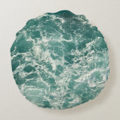 青い緑の海 ラウンドクッション (裏面)