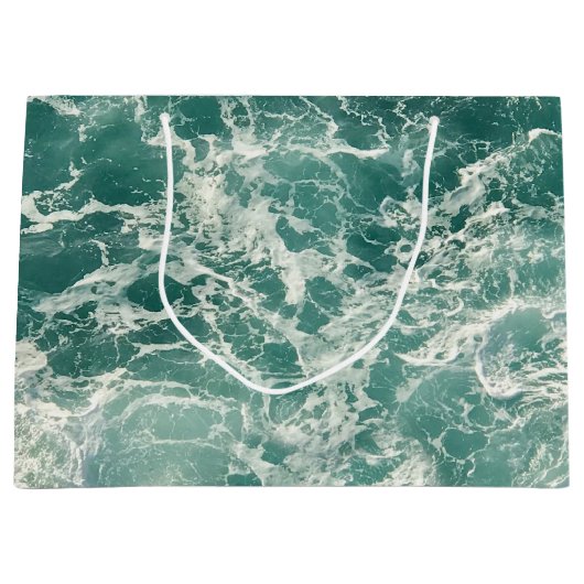 青い緑の海 ラージペーパーバッグ (正面)