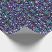 青い緑の渦 ラッピングペーパー (角)