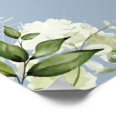 青い緑の男の子の赤ちゃんシャワーのサイン ポスター (角)