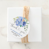 青い緑の白いフローラ感謝していユーメッセージカード フェイバータグ (インサイチュ)