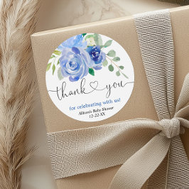 青い緑の白いフローラ感謝していユー ラウンドシール