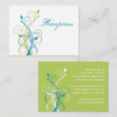 青い緑の白いフローラ披露宴エンクロージャカード エンクロージャーカード (正面/裏面)