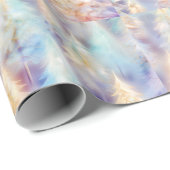 青い緑の白い金ゴールドツリーモダンクリスマス ラッピングペーパー (ロールコーナー)