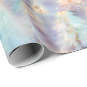 青い緑の白い金ゴールドツリーモダンクリスマス ラッピングペーパー (ロールコーナー)