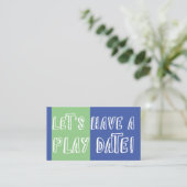 青い緑の色のブよくはしゃぐロック遊日付 コーリングカード (スタンド正面)