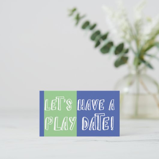 青い緑の色のブよくはしゃぐロック遊日付 コーリングカード (スタンド正面)