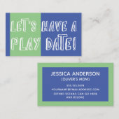 青い緑の色のブよくはしゃぐロック遊日付 コーリングカード (正面/裏面)