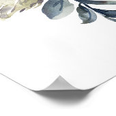 青い緑の葉のバプテスマ歓迎サイン ポスター (角)