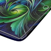 青い緑の葉の抽象芸術 カッティングボード (角)