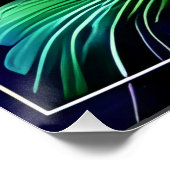 青い緑の葉の抽象芸術 ポスター (コーナー)