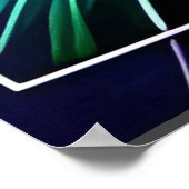 青い緑の葉の抽象芸術 ポスター (角)