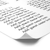 青い緑の葉の装飾 緑の葉の座席表 ポスター (角)