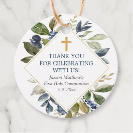 青い緑の葉の金ゴールド最初の共産主義バプテスマ フェイバータグ