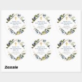 青い緑の葉の金ゴールド最初の共産主義バプテスマ ラウンドシール (シート)