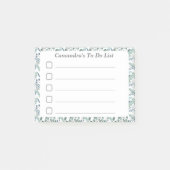 青い緑の葉の長方形を一覧表示する行揃え ポストイット (正面)