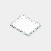 青い緑の葉の長方形を一覧表示する行揃え ポストイット (アングル)