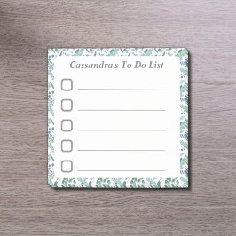 青い緑の葉をスティッキーリストするために並べた ポストイット