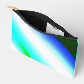青い緑の虹の抽象芸術テクスチャパターンアートt アクセサリーポーチ (見開き)