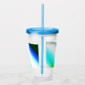 青い緑の虹の抽象芸術テクスチャパターンアートt アクリルタンブラー (右)