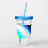 青い緑の虹の抽象芸術テクスチャパターンアートt アクリルタンブラー (裏面)