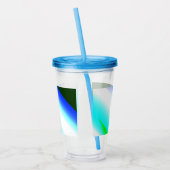 青い緑の虹の抽象芸術テクスチャパターンアートt アクリルタンブラー (左)
