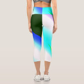 青い緑の虹の抽象芸術テクスチャパターンアートt カプリレギンス (裏面)