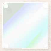 青い緑の虹の抽象芸術テクスチャパターンアートt ガラスコースター (裏面)