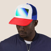 青い緑の虹の抽象芸術テクスチャパターンアートt キャップ (インサイチュ)