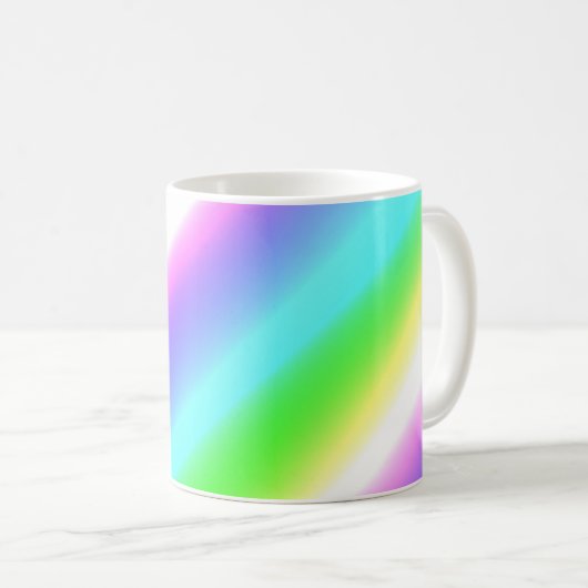 青い緑の虹の抽象芸術テクスチャパターンアートt コーヒーマグカップ (正面右)